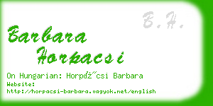 barbara horpacsi business card